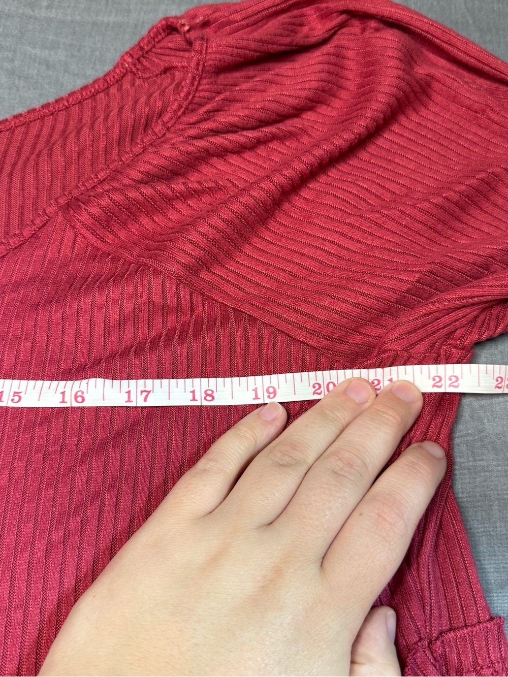 LC Lauren Conrad Raspberry Ribbed Scoop Neck Ruffle Tiered Top - Picture 5 of 6